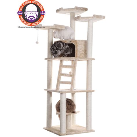 Tall Cat Tree with Sisal Rope Posts & Climbing Ladder