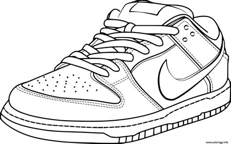 Coloriage basket nike chaussure - JeColorie.com