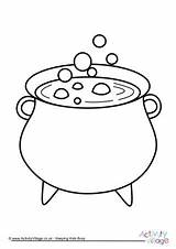 Witch Cauldron Coloring Page sketch template