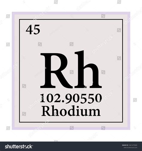 Rhodium Periodic Table Elements Vector Illustration Stock Vector ...