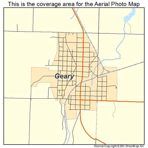 Aerial Photography Map of Geary, OK Oklahoma