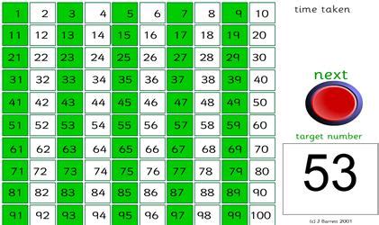 100 Square Hunt - Minus10 - ICT Games - Maths Zone Cool Learning Games