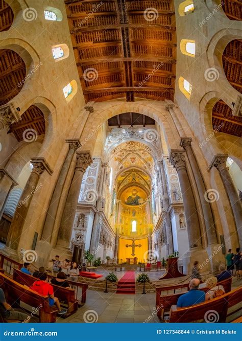 Interior of Basilica Cathedral in Cefalu Editorial Stock Image - Image of catholic, cathedral ...