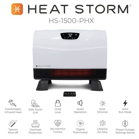 Heat Storm HeatStorm HS-1500-PHX Phoenix Infrared Wall Heater White in the Electric Space ...