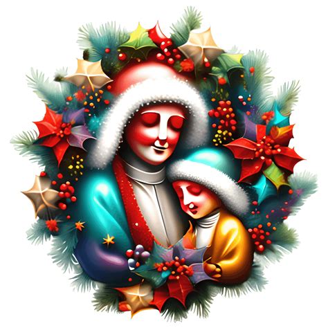 Christmas Colorful Holy Family Artwork · Creative Fabrica