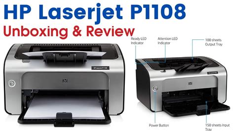 HP Laserjet P1108 Single Function Monochrome Laser Printer Unboxing & Review - YouTube