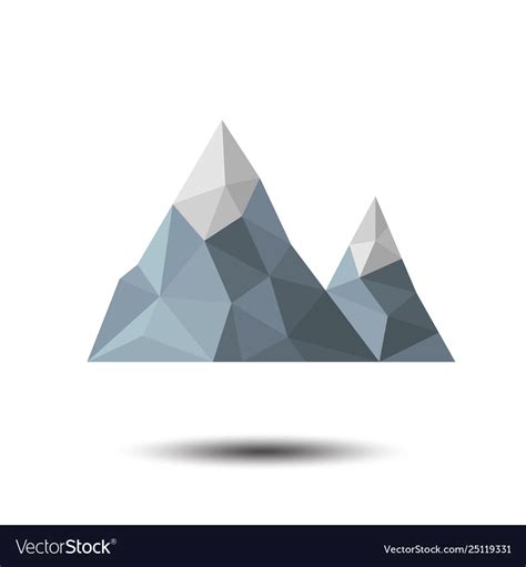 Polygon mountain icon on white background Vector Image