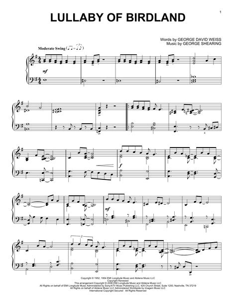 Lullaby Of Birdland | Sheet Music Direct