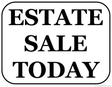 Printable Estate Sale Sign