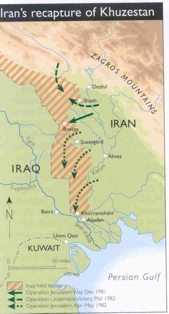 Map-Iran recapture Khuzestan