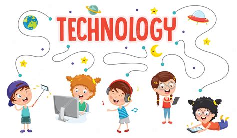 Premium Vector | Vector Illustration Of Kids Technology