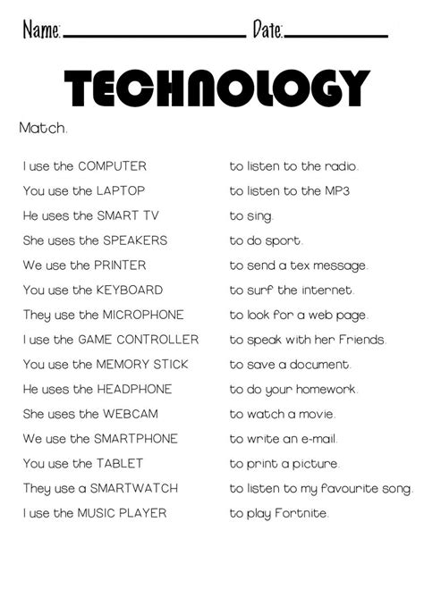 Technology Vocabulary, Worksheets, Computer Works, Go Getter, Online ...