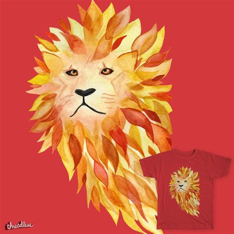 Fire Lion on Threadless | Lion artwork, Fire lion, Art projects