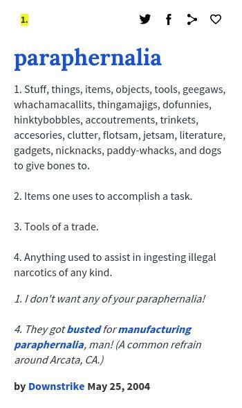 paraphernalia meaning