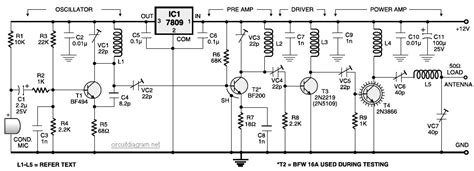 4 Stage FM Transmitter - Circuit Scheme