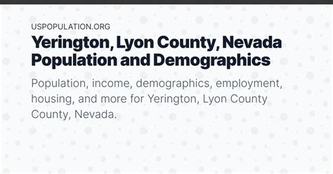 Yerington, Lyon County, Nevada Population | Income, Demographics ...