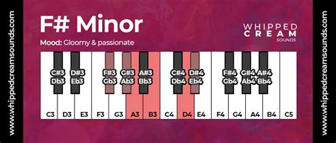 F# Minor Chord Scale, Chords in The Key of F Sharp Minor - Whipped ...