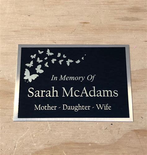 "This is a custom engraved 4\" x 2.75\" name plaque plate for an urn or ...