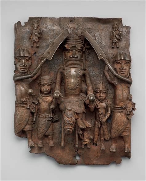 Plaque Depicting An Oba (King) on horseback with attendants, 16th ...