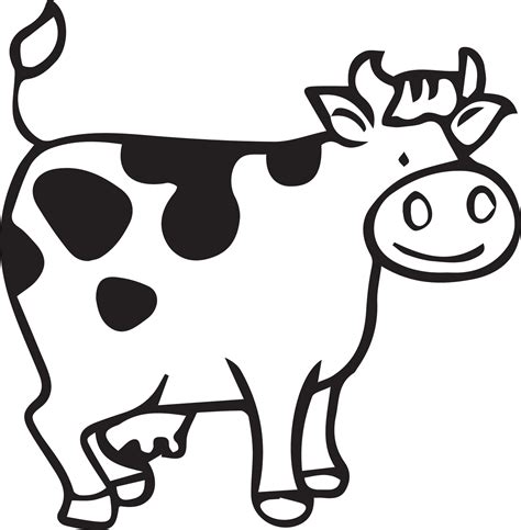 cow coloring page cute cartoon drawing illustration free download 5021142 Vector Art at Vecteezy