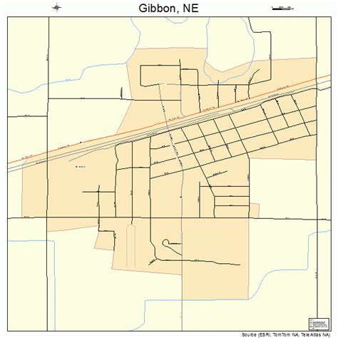 Gibbon Nebraska Street Map 3118615