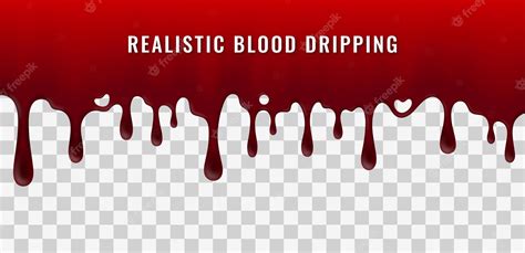 Premium Vector | Realistic blood dripping on transparent background