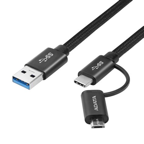 ADATA USB-C / MICRO USB 3.1 CABLE 2IN1-100CMKNIT