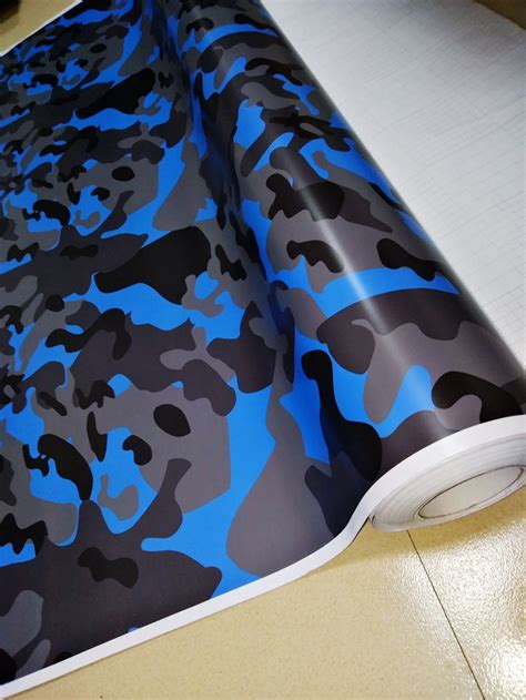 Arctic Blue Snow Camo Car Wrap Vinyl With Air Release Gloss / Matt Camouflage Covering Truck ...