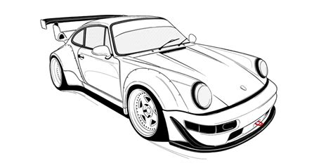 Porsche 911 Drawing at GetDrawings | Free download