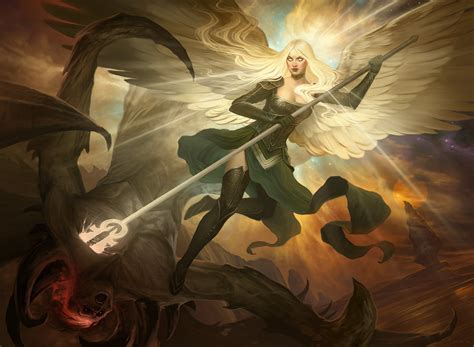 Avacyn, Angel of Hope (Promo) MtG Art from Promos Set by Howard Lyon - Art of Magic: the Gathering