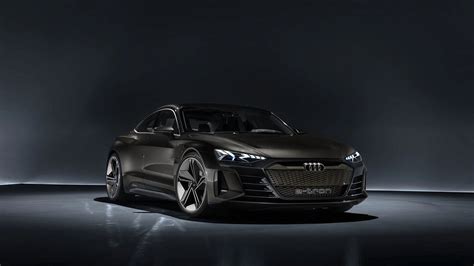 Audi e-Tron GT 2020 black color front side view 4k uhd concept cars upcoming electronics cars ...