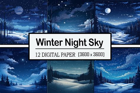 Winter Night Sky | Creative Market