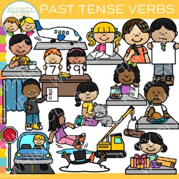 Past Tense Verbs Clip Art by Whimsy Clips | Teachers Pay Teachers