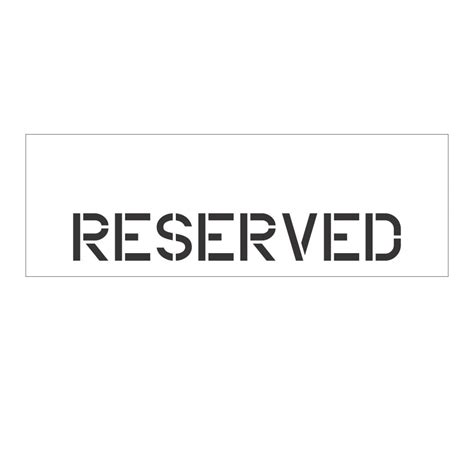 Reserved Parking Stencil