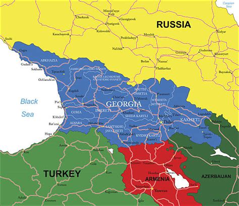 Georgia Russia Map stock vectors - iStock