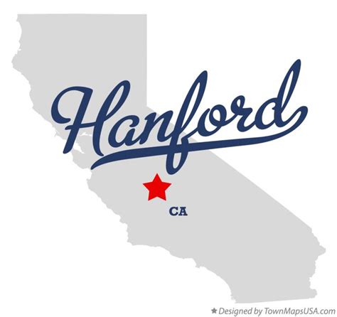 Map of Hanford, CA, California