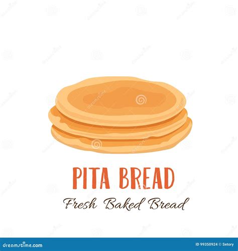 Pita bread icon stock vector. Illustration of dinner - 99350924