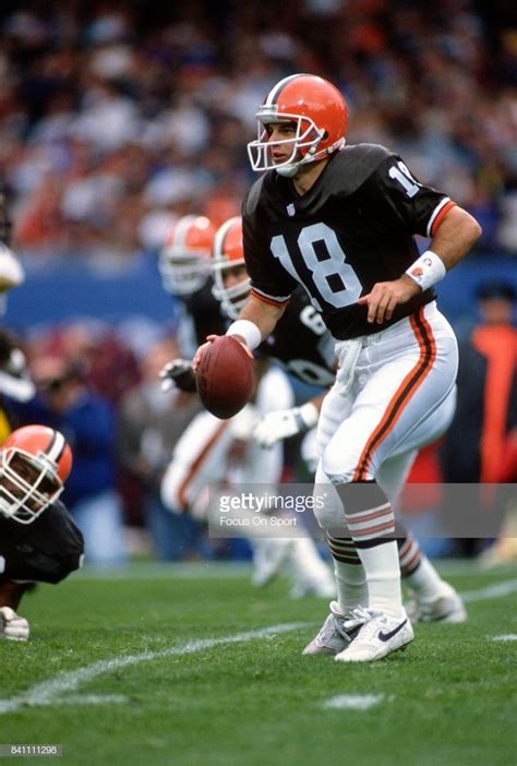 Mike Tomczak of the Cleveland Browns drop back to pass against the... | Cleveland browns ...