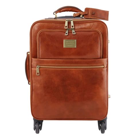 Leather Travel Trolley Luggage Bag - Martrin - Domini Leather