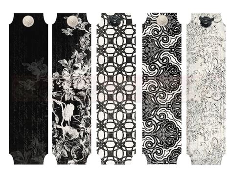 Midnight Black and White Bookmarks by LorrainesGraphiques