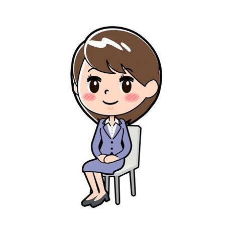 Premium Vector | Out line business woman sit down | Cartoon clip art, Cartoons png, Cute couple ...