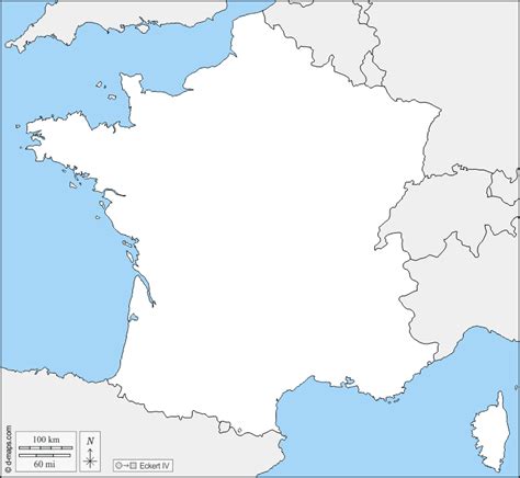 France free map, free blank map, free outline map, free base map boundaries