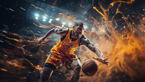 Premium AI Image | Basketball editorial dynamic photography in action