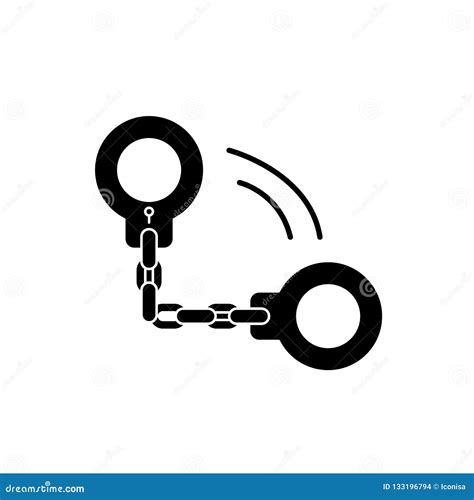 Handcuffs Black Icon, Vector Sign On Isolated Background. Handcuffs ...