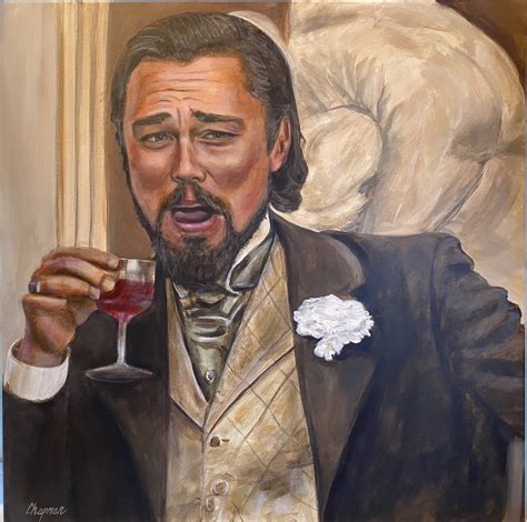 Leonardo Dicaprio Drinking Meme From Django Unchained 20x20 | Etsy