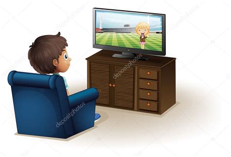 Un niño mirando una televisión vector, gráfico vectorial © interactimages imagen #23032808