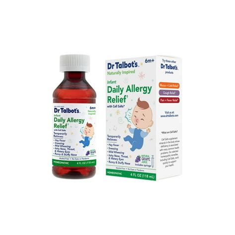 Dr. Talbot's Homeopathic Infant Daily Allergy Relief with Cell Salts, Grape, 4 fl oz - Walmart.com