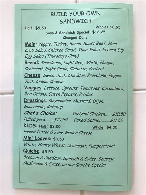 Menu at Chowder House restaurant, Fairbanks