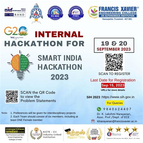 Smart India Hackathon 2023 | News & Events | Francis Xavier Engineering College, Tirunelveli