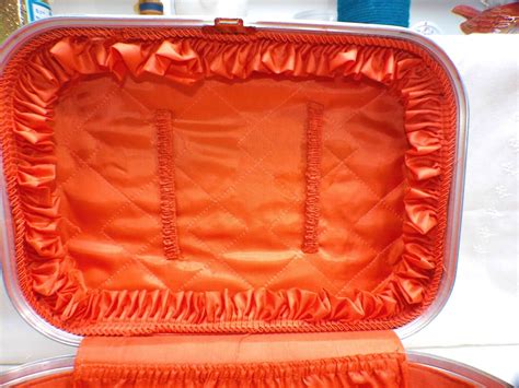 Vintage Biltmore Orange Travel Train Vanity Cosmetic Hard Case Luggage ...